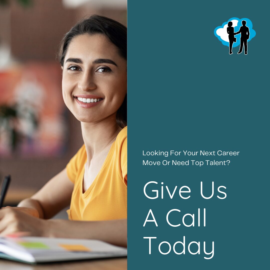Smiling woman with laptop promoting a call for help.
